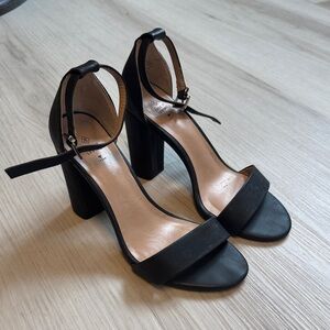 Call It Spring Black Ankle-Strap Block Heel Sandals